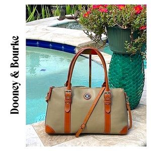 Dooney & Bourke Olive Pebbled Leather Satchel Shoulder/Xbody Bag w/Gold-Toned HW